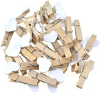 HAHIYO Heart Painted Mini Wooden Clothespin Clip Photo Paper Holders 1.38inch by HAHIYO