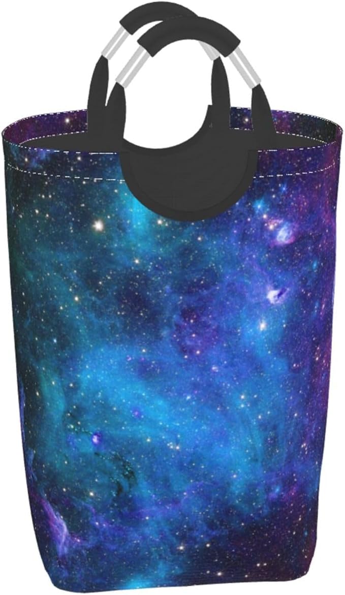 Blue Sky Laundry Basket Starry Sky Foldable Laundry Hamper Blue Galaxy - Image 2