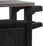 Keter Unity Small 40 Gallon Grill Prep Table and Storage Cart, Grey – BBQ Station with Wheels and Stainless Steel Top, Portable Serving Stand for Patio, Deck, and Backyard - Image 8
