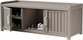 Storage Bench - Waterproof Resin Shoe Bench with Adjustable Shelves - Indoor & Outdoor Use, 2 Doors Entryway Bench with Hidden Storage Space - Storage Cabinet for Bedroom, Hallway, Grey by Outdoorchairs