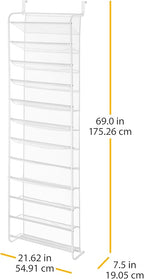 Whitmor 36 Pair Over The Door Shoe Organizer, 12 Tier Hanging Shoe Organizer - Image 7