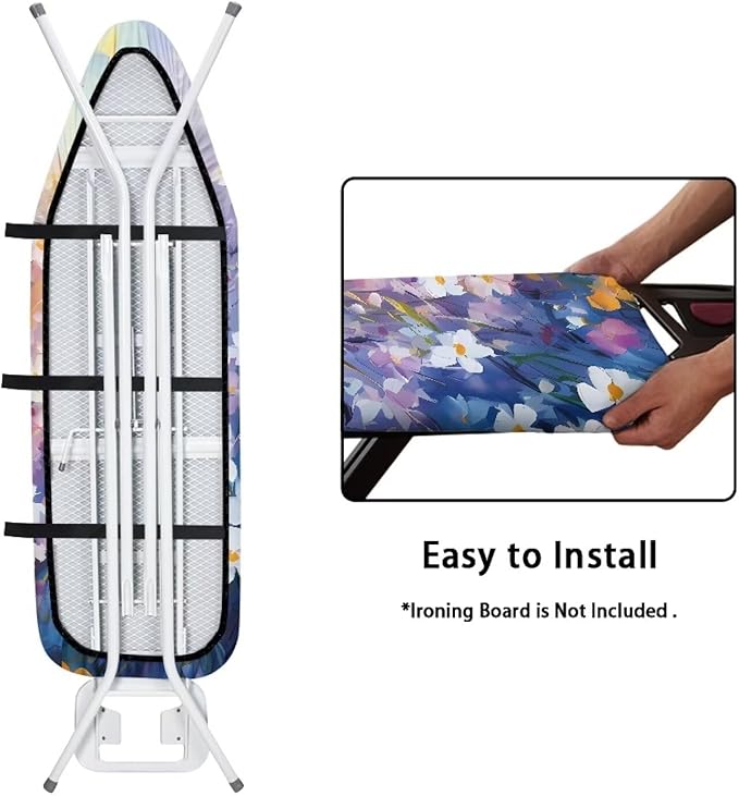 Daisy Print Ironing Board Pad, Extra Thick Heavy Duty Pad Covers - Image 5