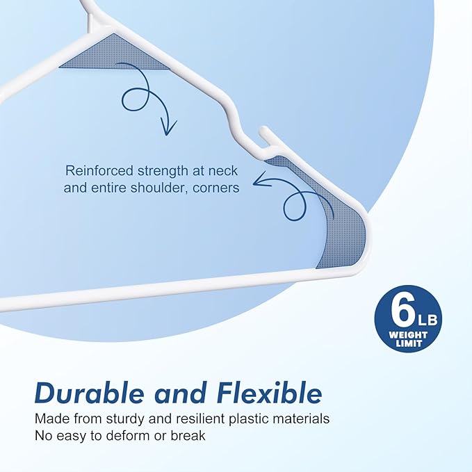 HOUSE DAY Plastic Hangers 50 Pack - Image 3