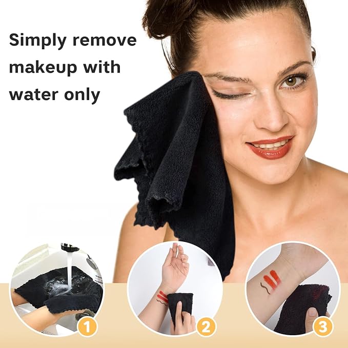 SUNLAND Microfiber Face Cloth Reusable Makeup Remover Facial Cleansing Towel - Image 2