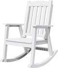 Devoko PP Material Rocking Chair Outdoor Indoor All Weather High Back Patio Rocker for Adult Heavy Duty Rocking Chair for Patio Backyard Porch Garden (Heavy Duty, White) by DEVOKO