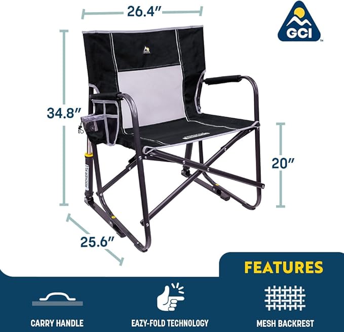 GCI Outdoor Freestyle Rocker XL Portable Folding Rocking Chair and Outdoor Camping Chair - Image 3