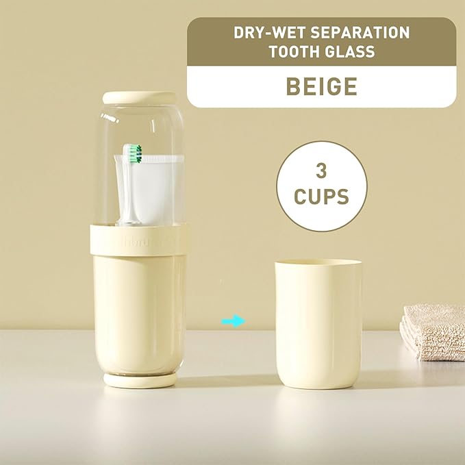 Toothbrush Cup with Cover, Travel Toothbrush Case Portable Toothbrush Holder - Image 3
