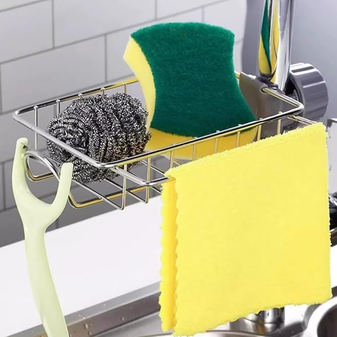 Sponge Holder for Kitchen Sink, Drying Rack for Sponges and Bottles - Image 3