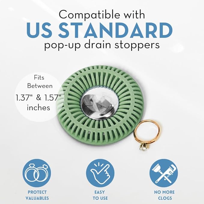 Bathroom Sink Hair Catcher for Pop-Up Drain – SinkRing 1.57" Precision Strainer - Image 3