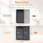 Lifewit Utensil Organizer for Kitchen Drawer, Expandable Cooking Silverware Tray - Image 3