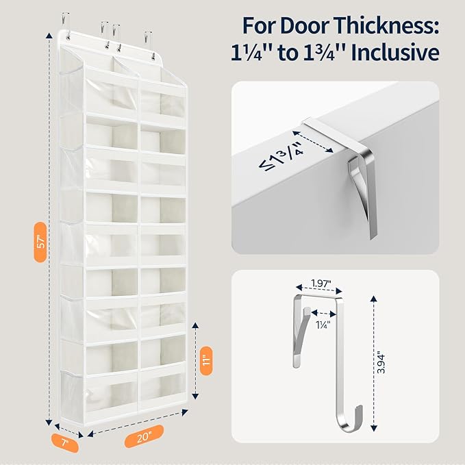 Yecaye 5-Tier Over The Door Organizer Dual-Column, 80lbs Load Extra Large Over - Image 9