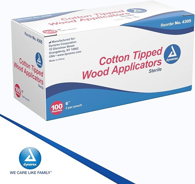 Dynarex 6-Inch Sterile Cotton Tipped Applicators - Image 8