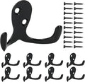 Aynoo 10 Pack Coat Hooks, Metal Wall Hooks Hardware, Heavy Duty Double Prong by Aynoo