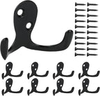 Aynoo 10 Pack Coat Hooks, Metal Wall Hooks Hardware, Heavy Duty Double Prong by Aynoo