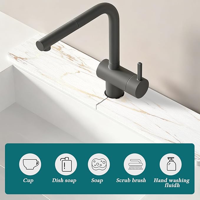 Mrcrypos Stone Faucet Mat for Kitchen Sink, 15.7" Fast Drying Sink Splash Guard - Image 6