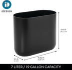 iDesign Small Slim Plastic Bathroom Trash Can, Garbage Can - Image 4