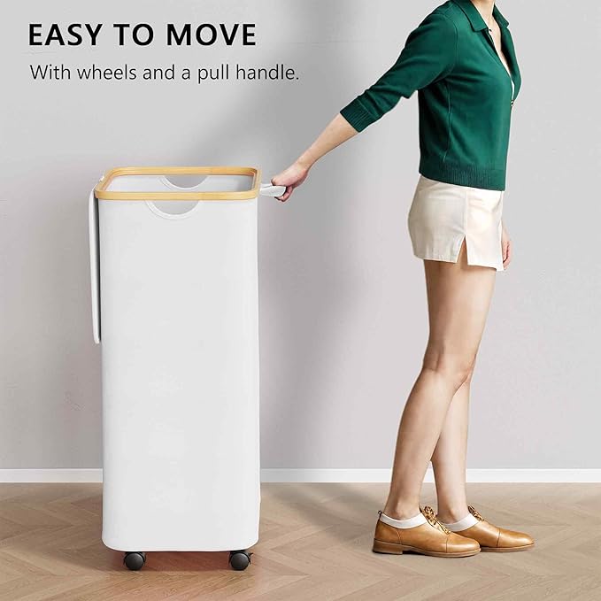 SUOCO Laundry Hamper on Wheels 100L, Clothes Basket - Image 3