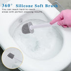 Silicone Toilet Brush and Holder Bendable Efficient Cleaning Wall Mounted - Image 2