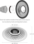 LEKEYE Drain Hair Catcher/Bathtub Shower Drain Hair Trap/Strainer Stainless - Image 3