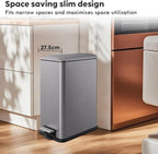 12 Gallon Slim Trash Can Kitchen, Stainless Steel Large Trash Can - Image 2