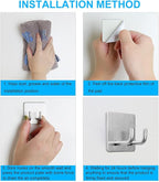 Adhesive Hooks, Razor Holder for Shower, Stick Bathroom Wall Towel Hooks - Image 6