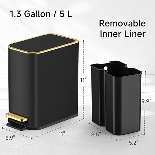 TIPGO Small Bathroom Trash Can - Image 7