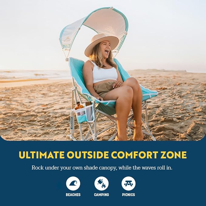 GCI Outdoor Waterside Pod Rocker Outdoor Rocking Chair with Sunshade Canopy - Image 3