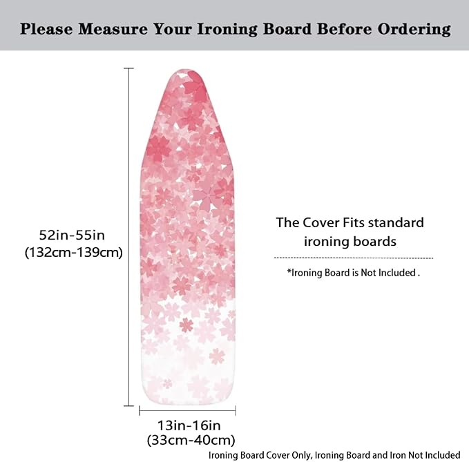 Novelty Ironing Board Cover, Gradient Pink Floral Pattern 15x54 Ironing Board - Image 3