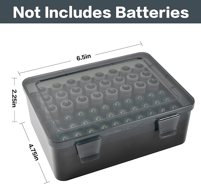 FULLCASE Battery Storage Organizer Holder Holds 54 AA AAA Batteries, Box Cases - Image 6