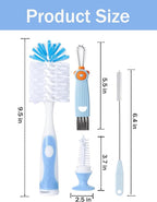 Baby Bottle Brush Set, Bottle Cleaner, 2 Hidden Nipple Brush, 2 Straw Brush - Image 2