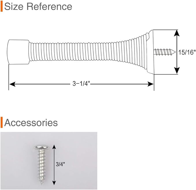 18 Pack Spring Door Stopper Brushed Satin Nickel- 3-1/4" Flexible Spring Door - Image 3