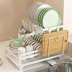 2 Tier Dish Drying Rack Automatic Drainage Board Space-Saving - Image 5