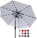 ABCCANOPY Durable Solar Led Patio Umbrellas with 32LED Lights 11FT (Light Gray) by ABCCANOPY