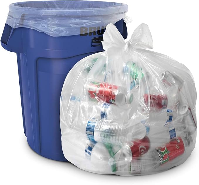 Aluf Plastics 45 Gallon 0.9 MIL Clear Garbage Bags - Image 2