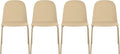 2xhome Set of 4 Modern Stackable Armless Dining Chairs | Plastic Shell Seat with Metal Legs | Indoor or Outdoor Use | Home Kitchen Patio, Beige by 2xhome