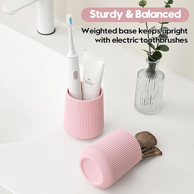 Pink Striped Toothbrush Holder for Electric Toothbrushes Bathroom Organizer for - Image 4
