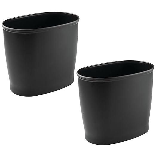 iDesign Slim Plastic Bathroom Trash Can, Small Garbage Bin by iDesign
