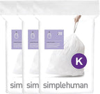 simplehuman Code K 60 Count, Dispenser Pack Custom Fit Liners, Drawstring Trash by Simplehuman