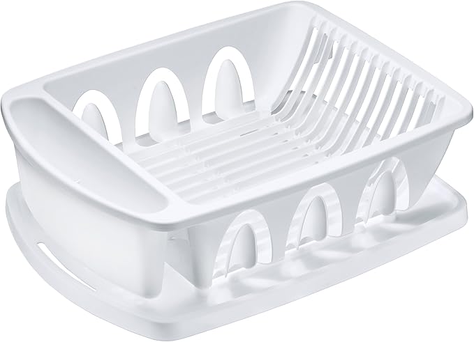 Tribello Sink Dish Drying Rack, Large Heavy Duty Hard Plastic Sink Set by Tribello