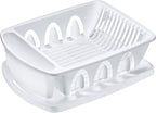 Tribello Sink Dish Drying Rack, Large Heavy Duty Hard Plastic Sink Set by Tribello