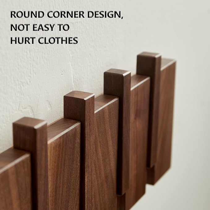 Wooden Coat Hooks Wall Mounted, Coat Rack Hanger Wall Mount - Image 6