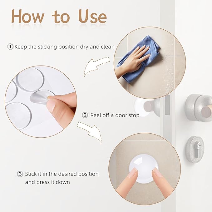Silicone Door Stoppers for Wall, Door Pads to Prevent slamming - Image 5