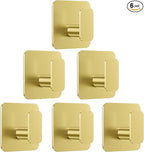 Gold Hooks for Hanging Heavy Duty, Adhesive Hooks for Shower, Waterproof & by Aikzik