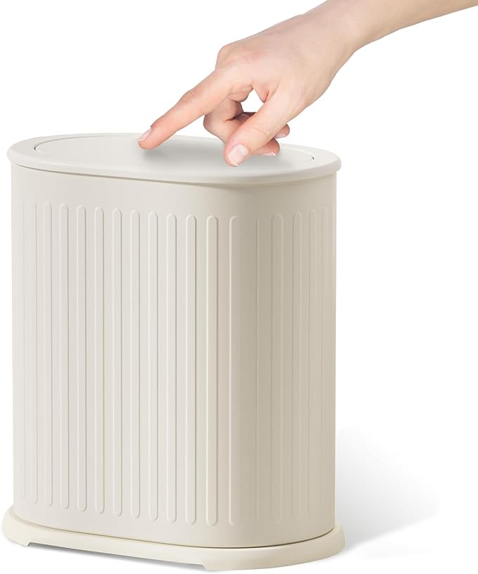 Steel Small Bathroom Trash Can by QINOFEN