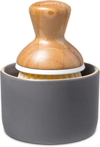 Full Circle Bubble Up Bamboo Dish Brush & Ceramic Soap Dispenser – Family Safe - Image 2