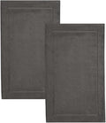 Hawmam Linen Cool Grey Bath Mats, 21 x 34 inches, Banded Design, Highly by HawmamLinen