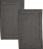 Hawmam Linen Cool Grey Bath Mats, 21 x 34 inches, Banded Design, Highly by HawmamLinen