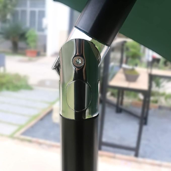 Sunnyglade 9' Patio Umbrella Outdoor Table Umbrella with 8 Sturdy Ribs (Dark Green) - Image 3