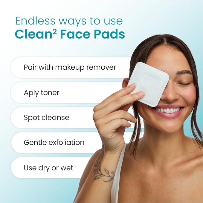Clean Skin Club Clean² Blemish Control Face Pads – Extra Large Dual-Sided Face - Image 4