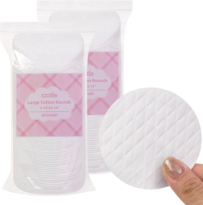 Extra Large Cotton Rounds, Diameter 3.14", 100% Pure Cotton Pads, Soft and by icotle